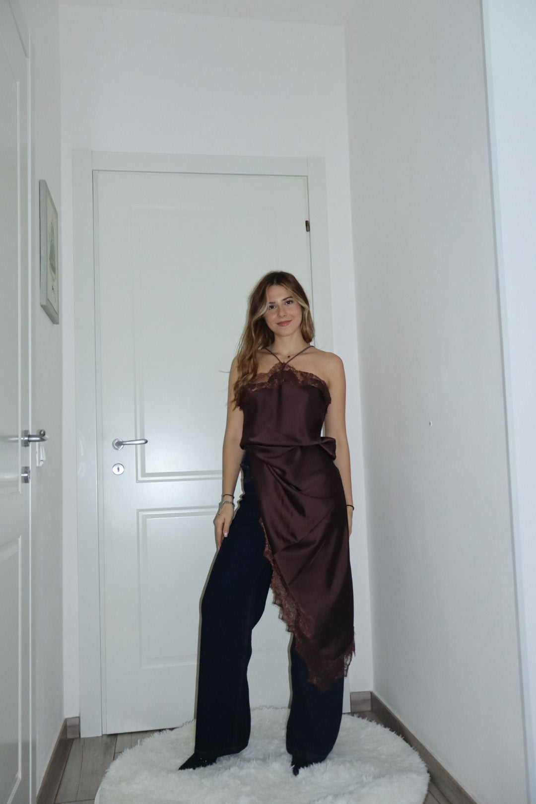 Maxi Dress pizzo diletta nero,marrone