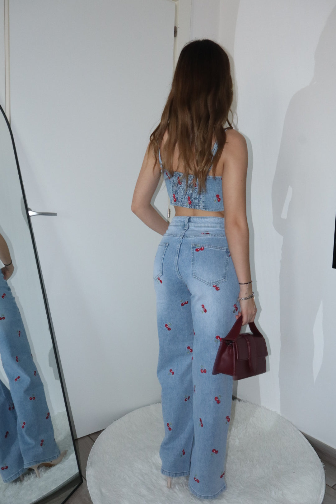 Completo denim ciliegie
