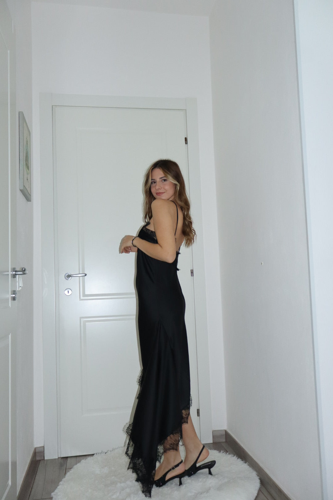 Maxi Dress pizzo diletta nero,marrone