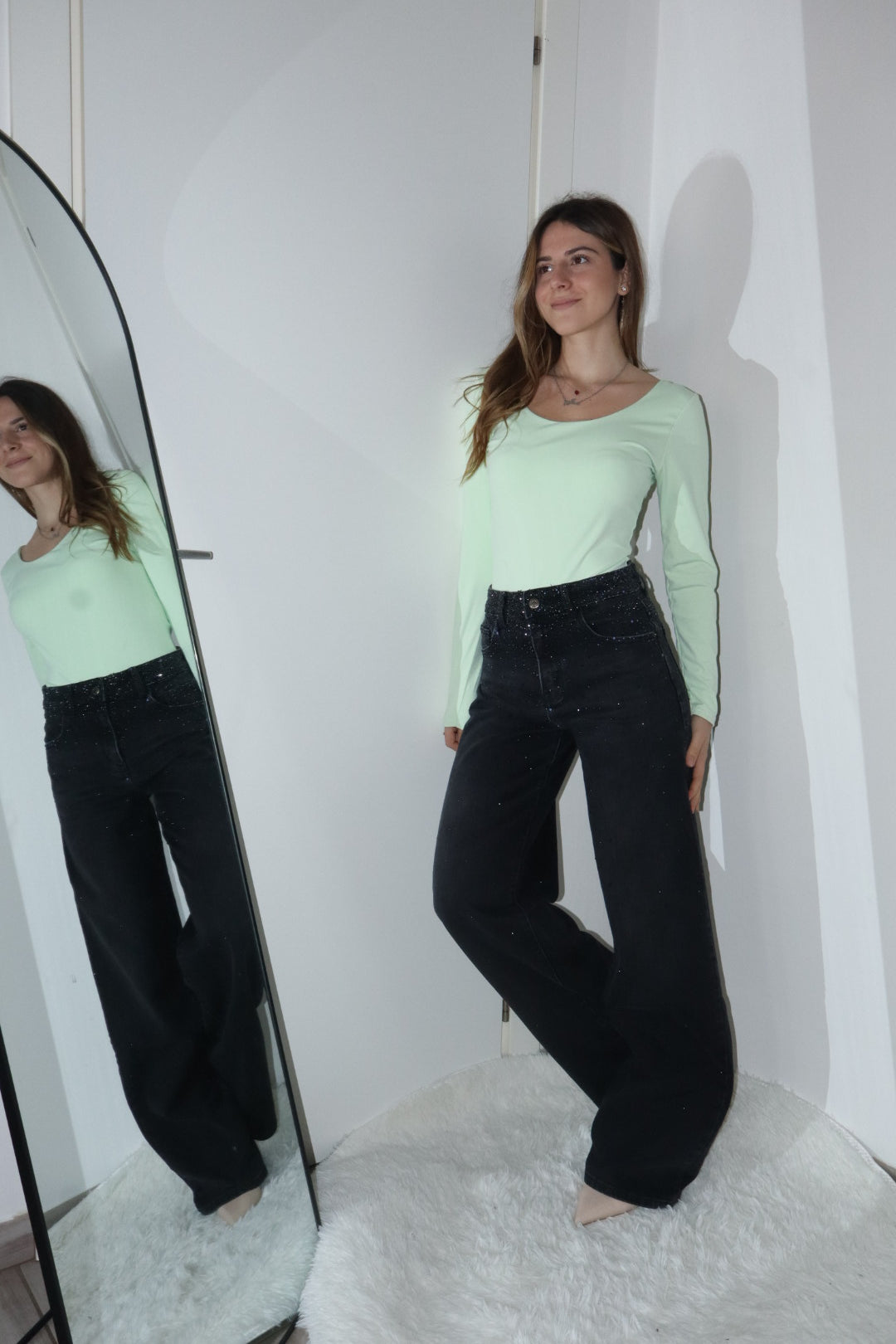 Body lycra con scollo rotondo(vari colori)