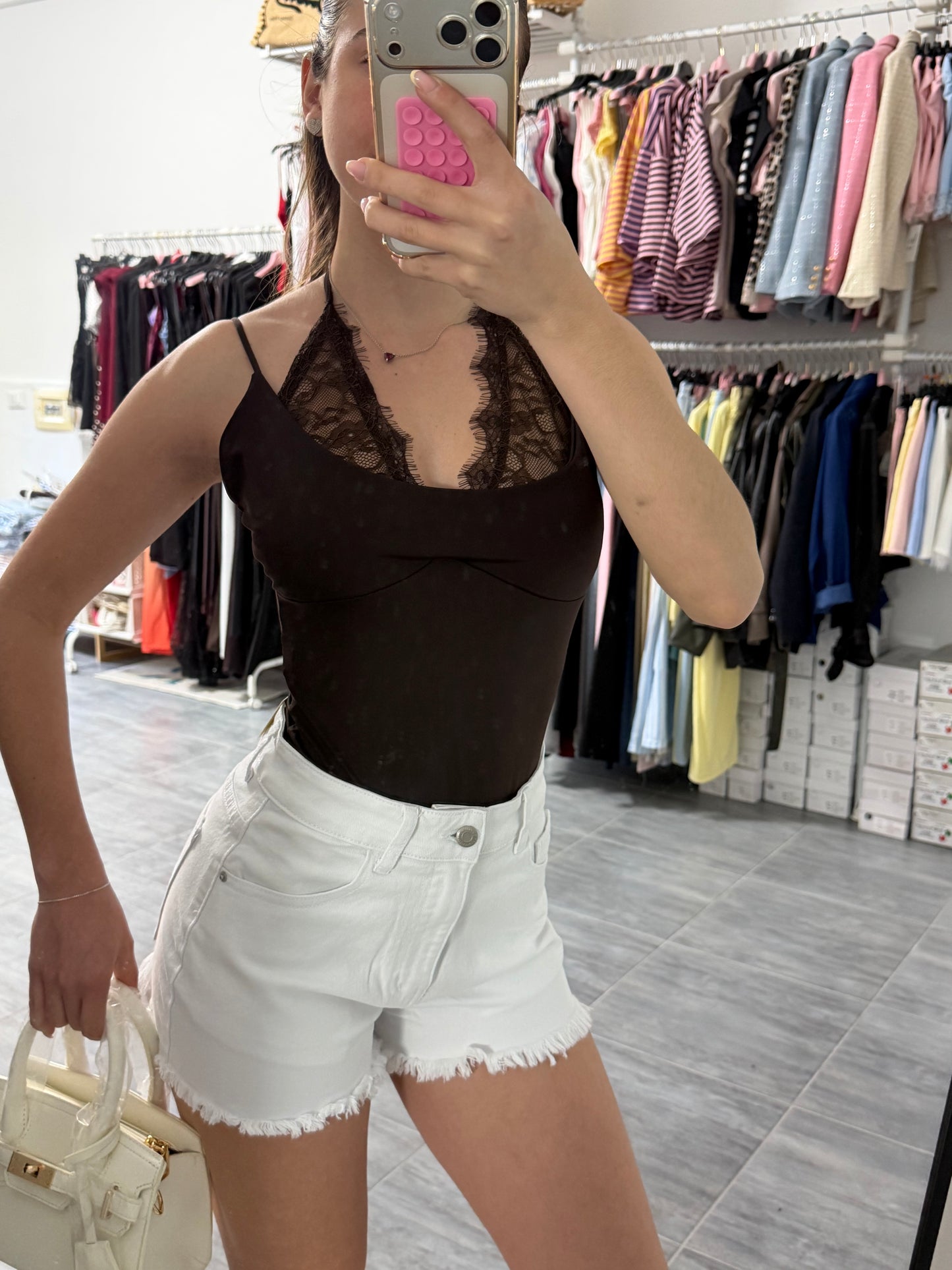 Pantaloncino bianco denim “Miranda”