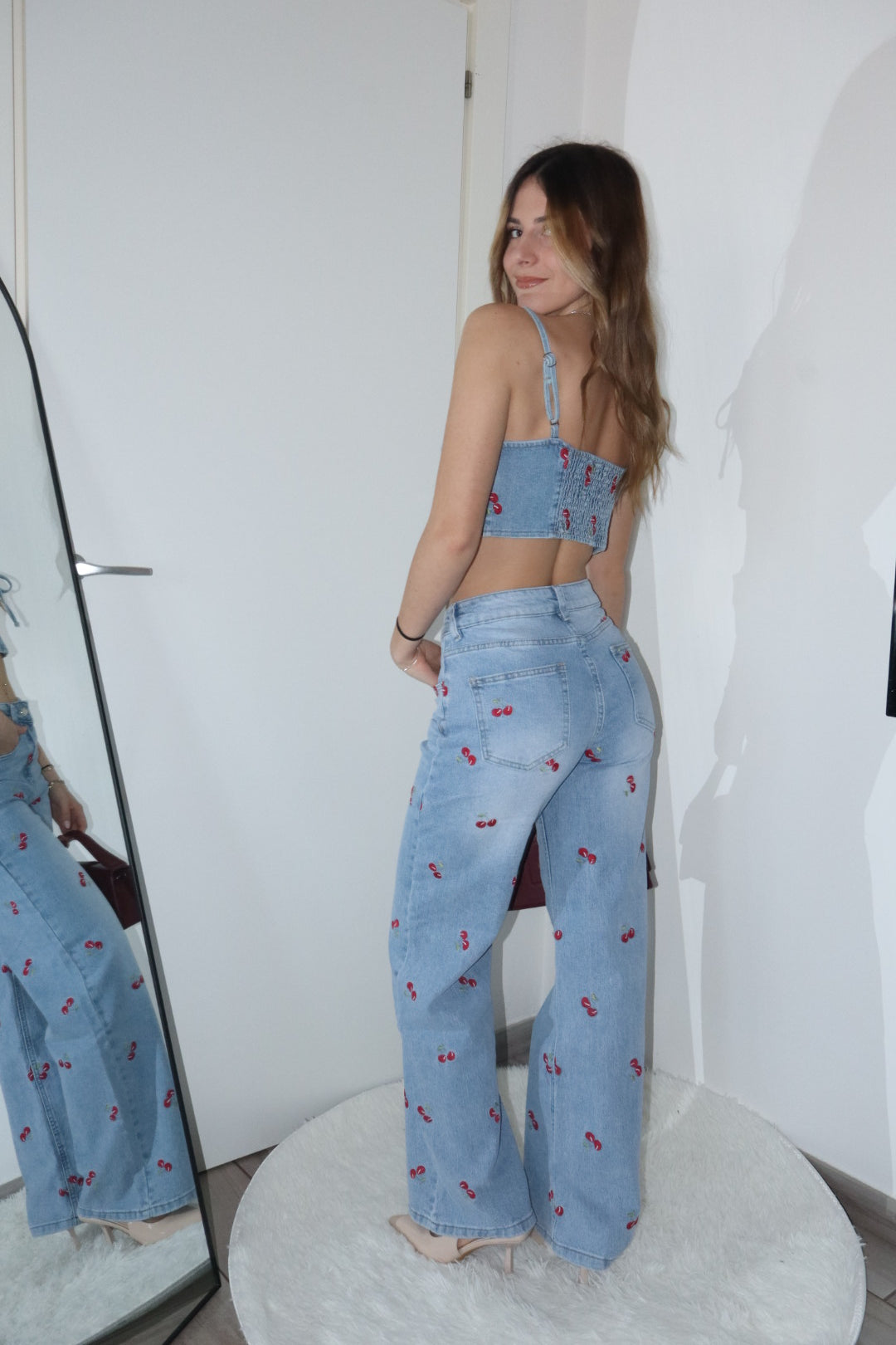 Completo denim ciliegie