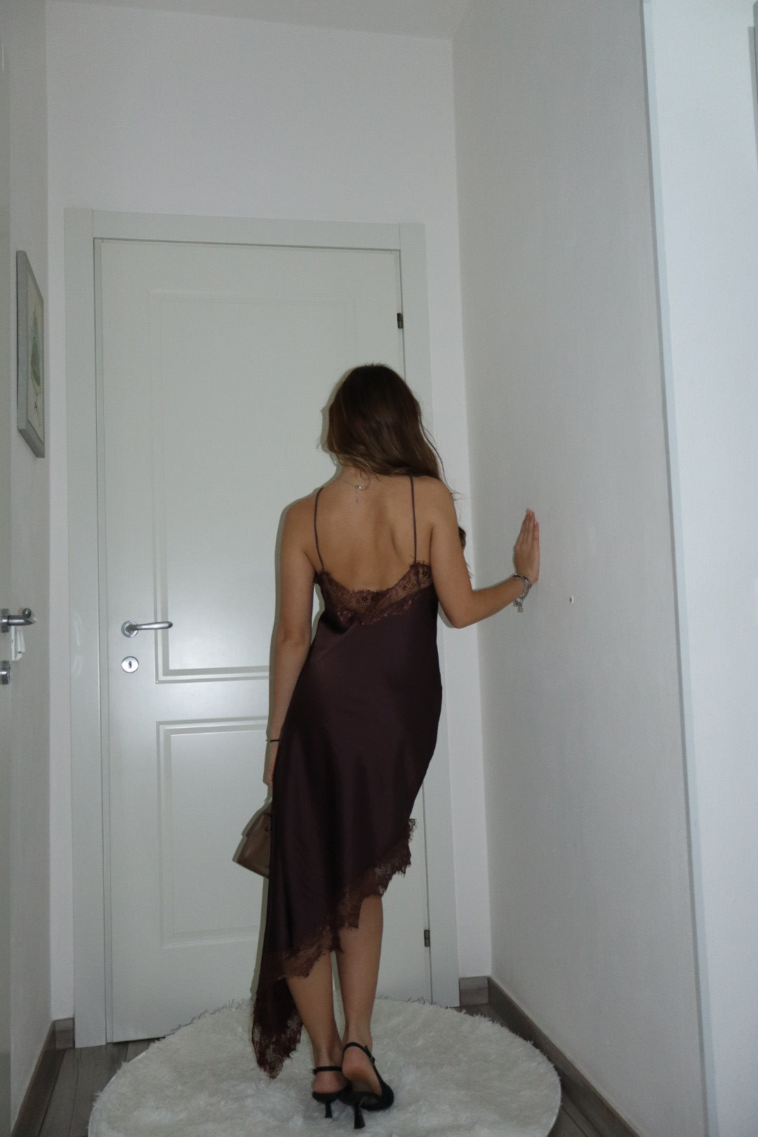 Maxi Dress pizzo diletta nero,marrone