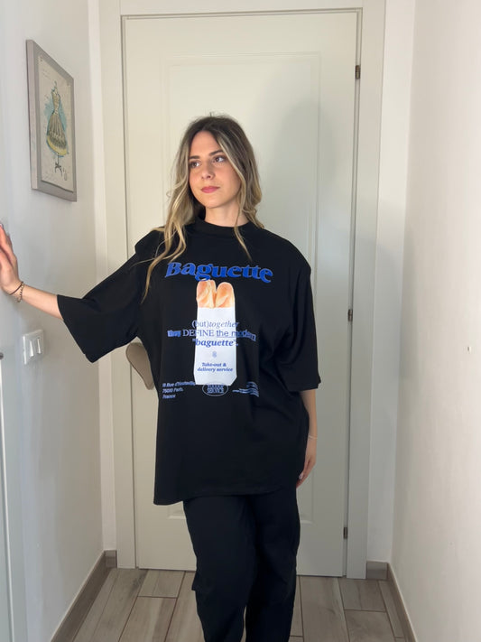 T-shirt baguette nera