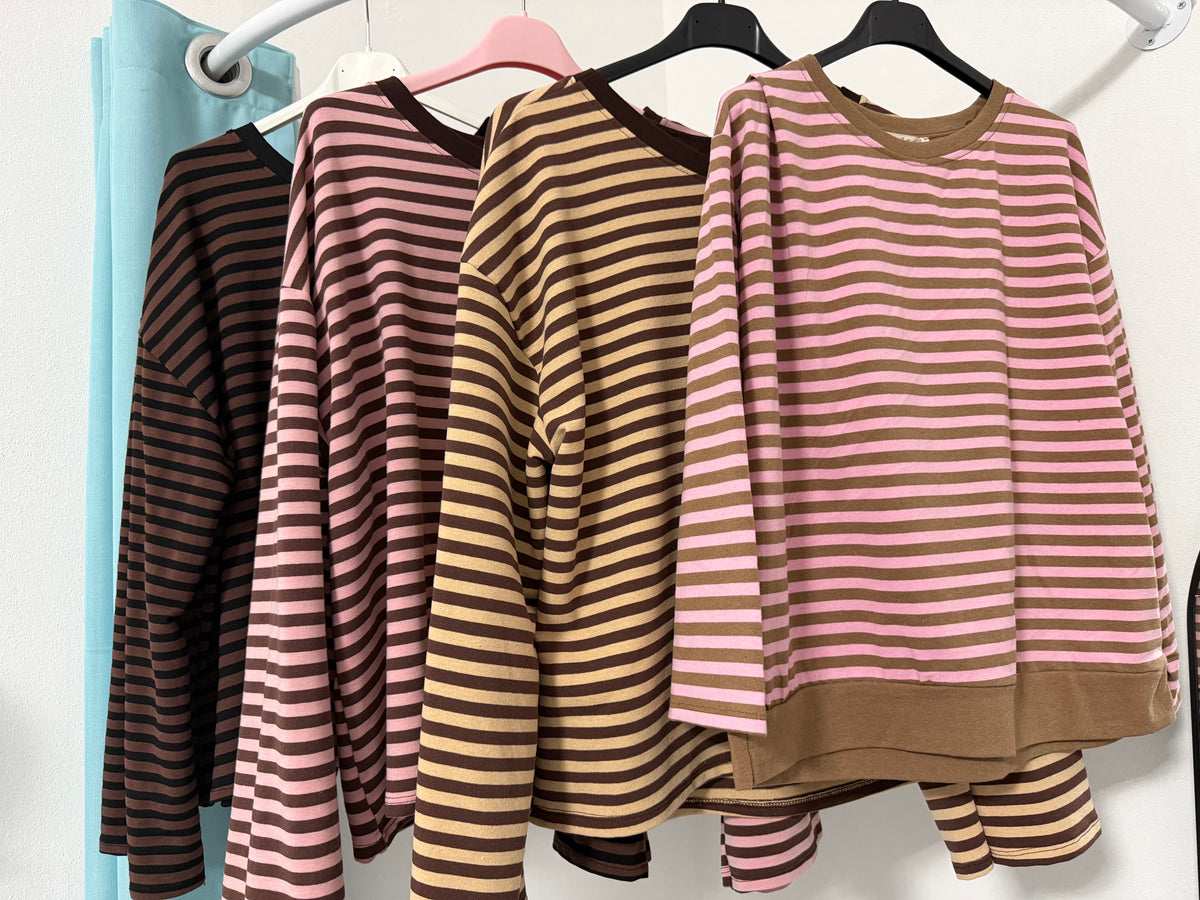 T-shirt maniche lunghe righe