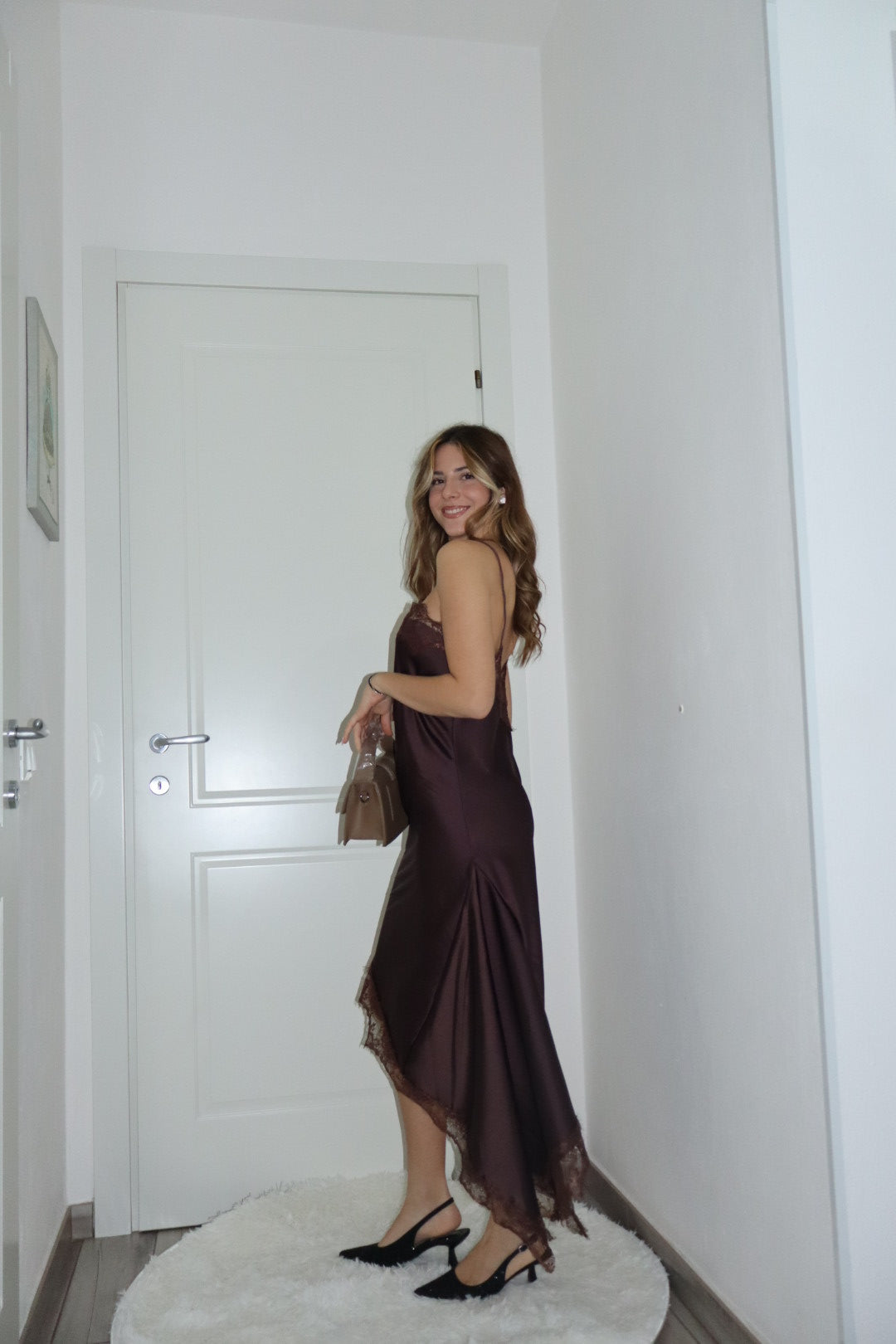 Maxi Dress pizzo diletta nero,marrone