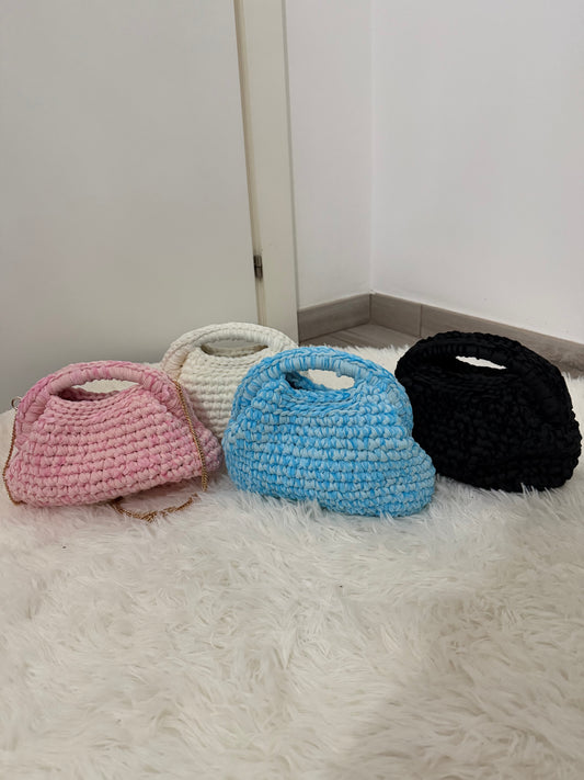 Clutch uncinetto in velluto con tracolla (vari colori)