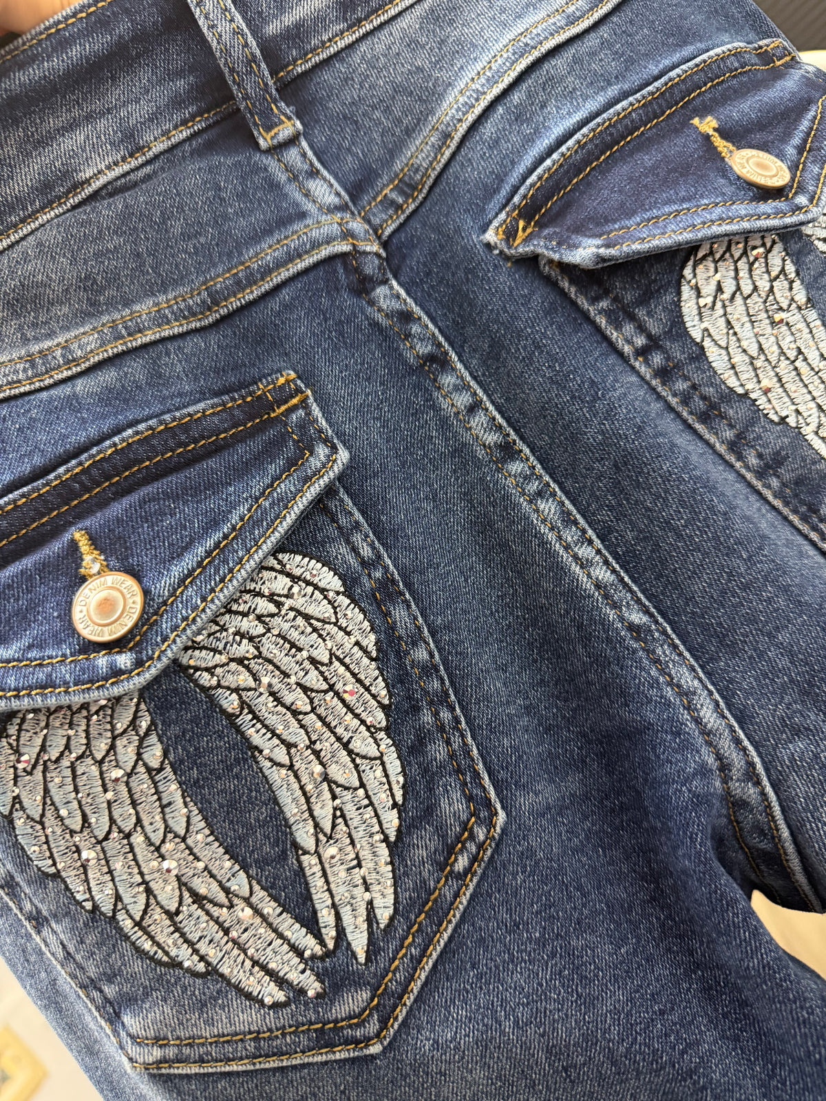 Jeans angels con strass
