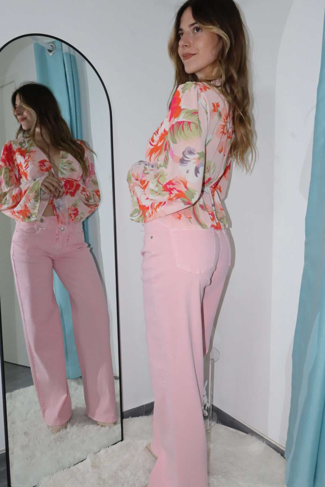 Cardigan velato floreale