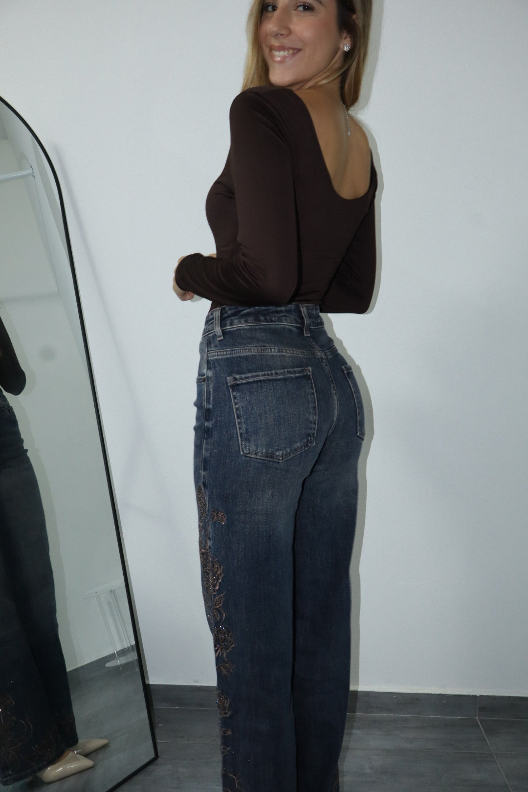 Jeans rosè Shine blu