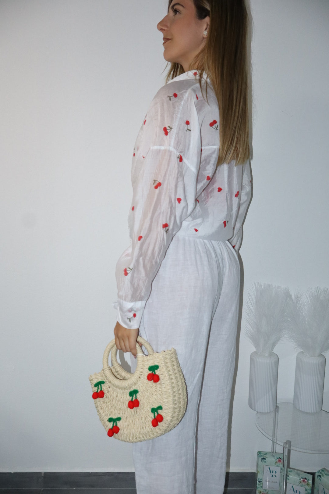 Camicia velata cherry