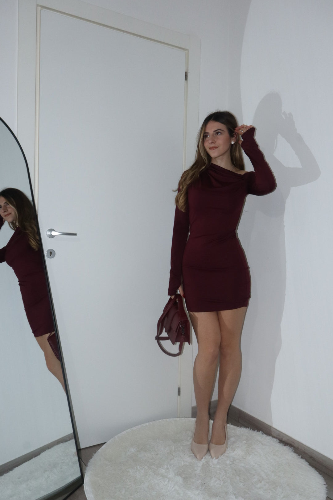 Mini dress kyle assimetrico manica lunga(vari colori)