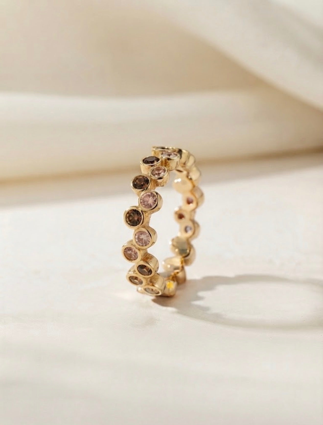 Anello pietrina doppia