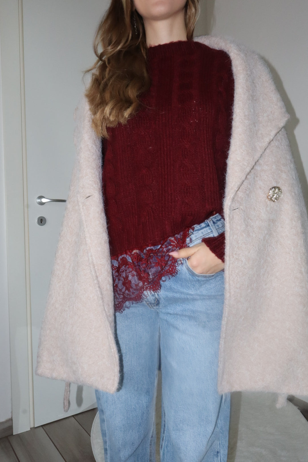 Pull rebecca con merletto in pizzo (vari colori)