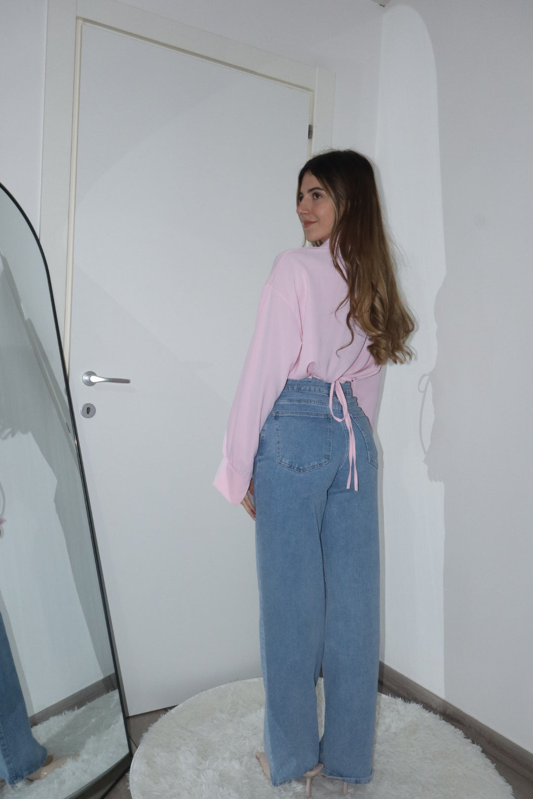 Jeans incrocio vita alta