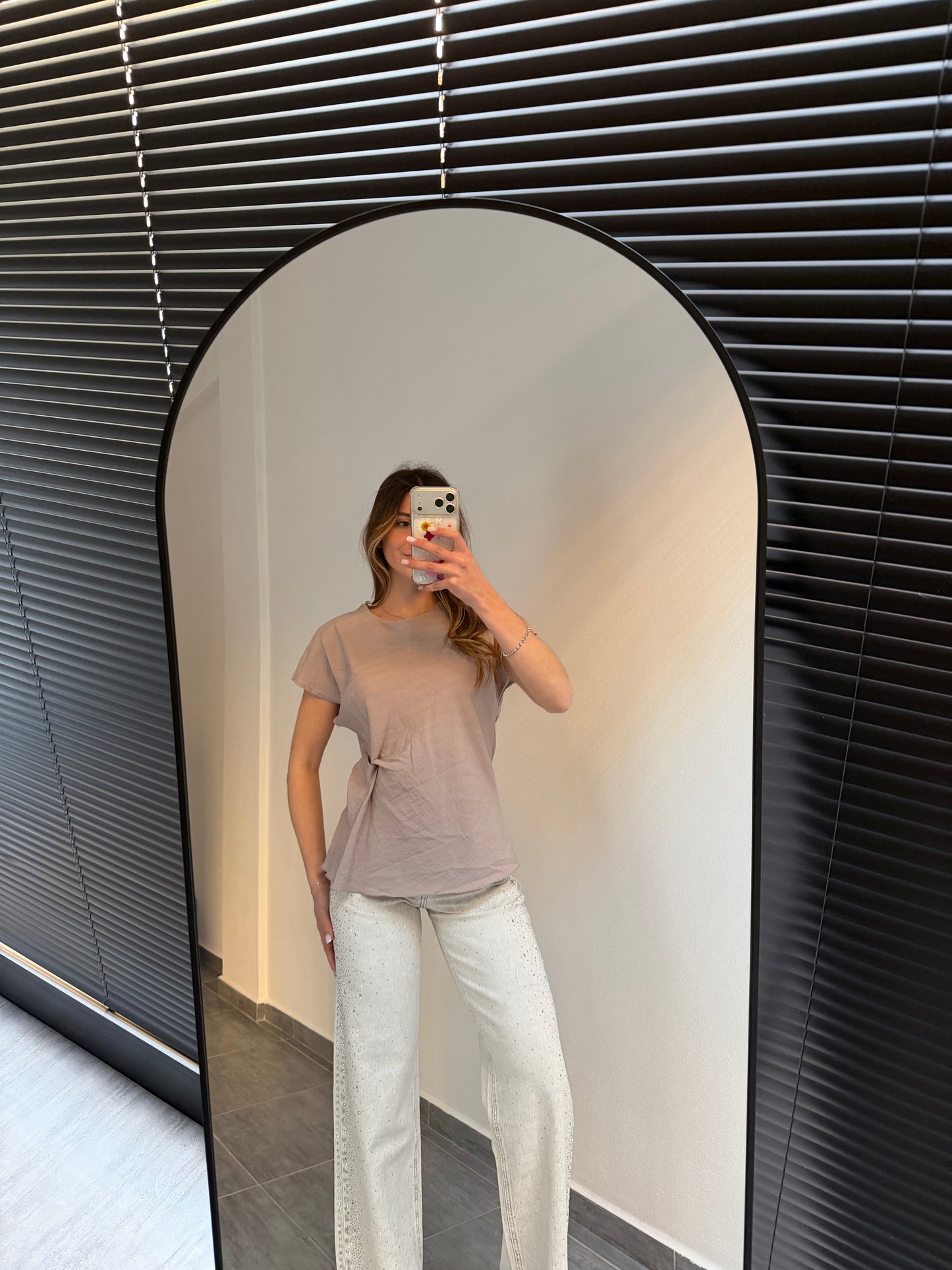 Maglia nodo effetto lino (vari colori)