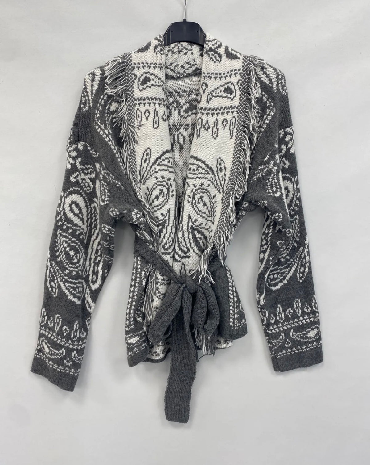 Cardigan con frange corto