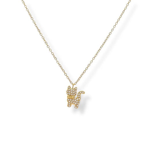 Collana gatto zircon