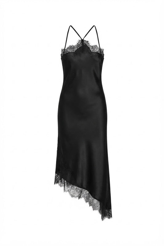 Maxi Dress pizzo diletta nero,marrone
