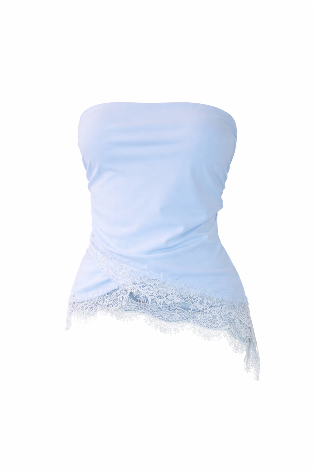 Top con pizzo asimmetrico con coppe “mely”(vari colori)
