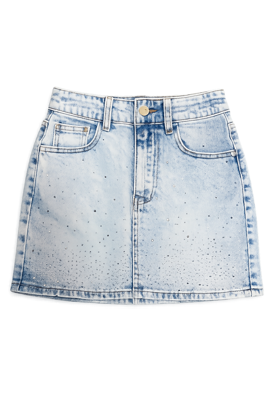 Mini Gonna denim con strass “milú”